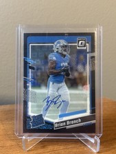 Brian Branch 2023 Panini Donruss Optic #233 Rated Rookie Black Pandora Auto 1/25