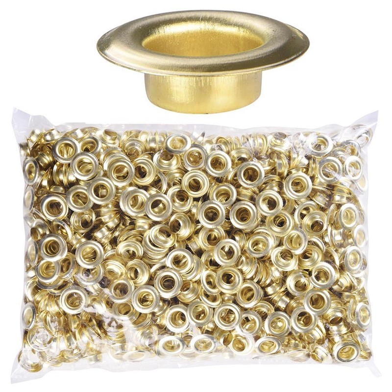 Yescom 1000 pcs Grommet Kit 3/8" Size #2 Brass Eyelets for Fabric Tarp Banner