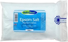Bob's Best Pure Epsom Salts 500 Grams for Bath or Foot Soak - BP Grade Magnesiu