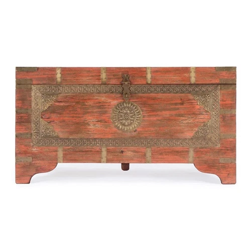 Butler Specialty Company Nador Wood Storage Trunk Coffee Table In Pink - Picture 3 of 10