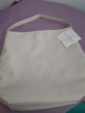 Donna Karan Cashmere Mist DK Logo Tote Bag Eggshell Light Cream Tote New w/ Tags