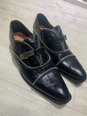 Exklusive Designer-Lederschuhe mit Reißverschlüssen Neu   Gr. 42 new Rock Design