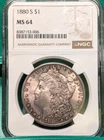 1880-S Morgan Silver Dollar NGC MS64