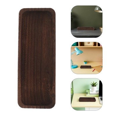 Wood Rectangle Tray Cosmetics Holder Decorative for Kitchen Counter