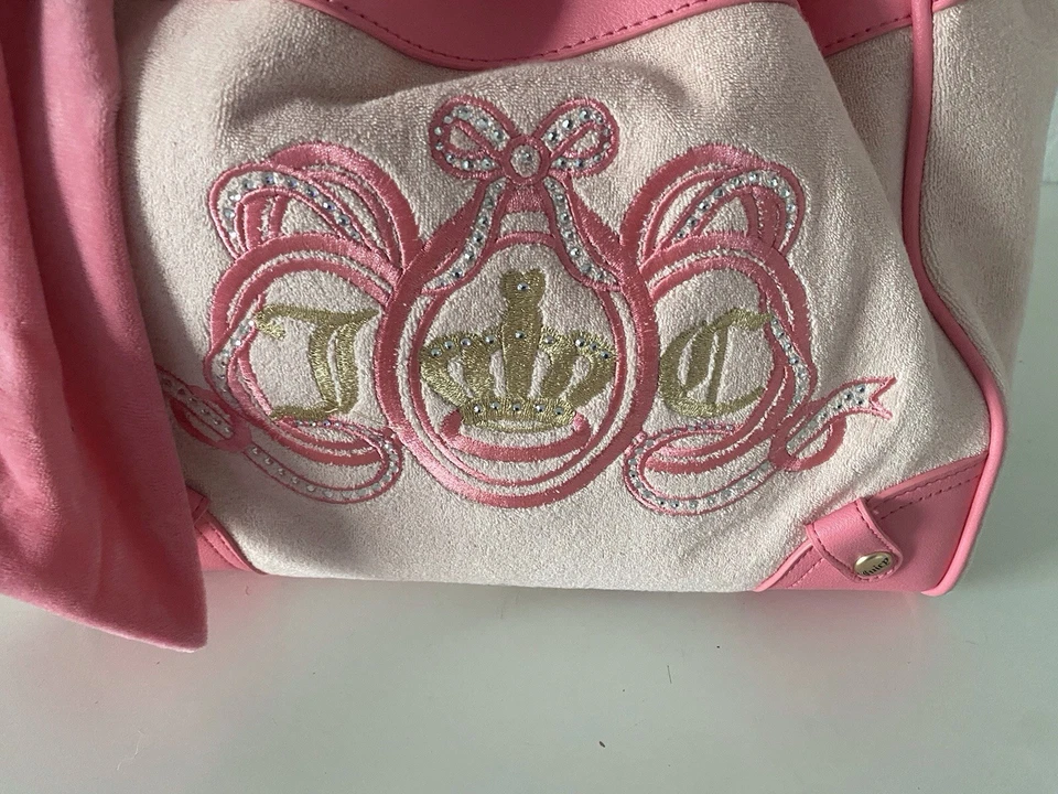 Bolso de Mano Juicy Couture Lovers Club Daydreamer Rosa Diamante Rosa Terry Charm NUEVO Foto 4 de 4
