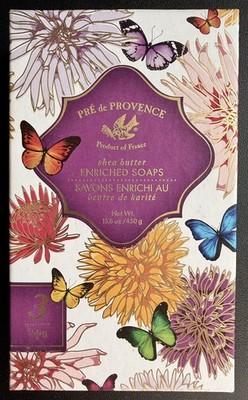 Pre de Provence (3) 150gm French Shea Bath Bars Gardenia, Angels Trumpet & other