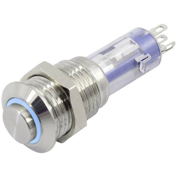 TruComponents Pushbutton ,Panel Mount,Off/On,SPDT,Solder