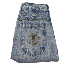 Vintage 90s Gitano Acid Wash Jeans Womens 10 (26x28) High Rise Embroidered Crest