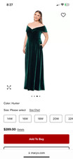 XSCAPE Plus Size Off-The-Shoulder Velvet Gown Sz22W $189