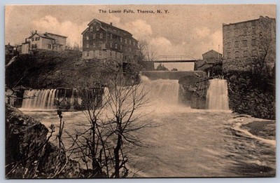 K39/ Theresa New York Postcard c1910 The Lower Falls Mill Buildings 335