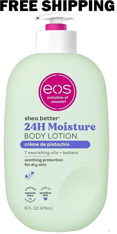 eos Shea Better Body Lotion- Creme de Pistachio, 24-Hour Moisture Skin Care, Lig