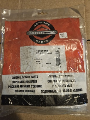 #ad Briggs And Stratton Check Valve Kit 190591gs $25.00