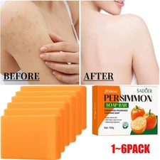 6/5X Persimmon Soap Bar for Body Odor Control –Purifying Deodorizing Face & Body