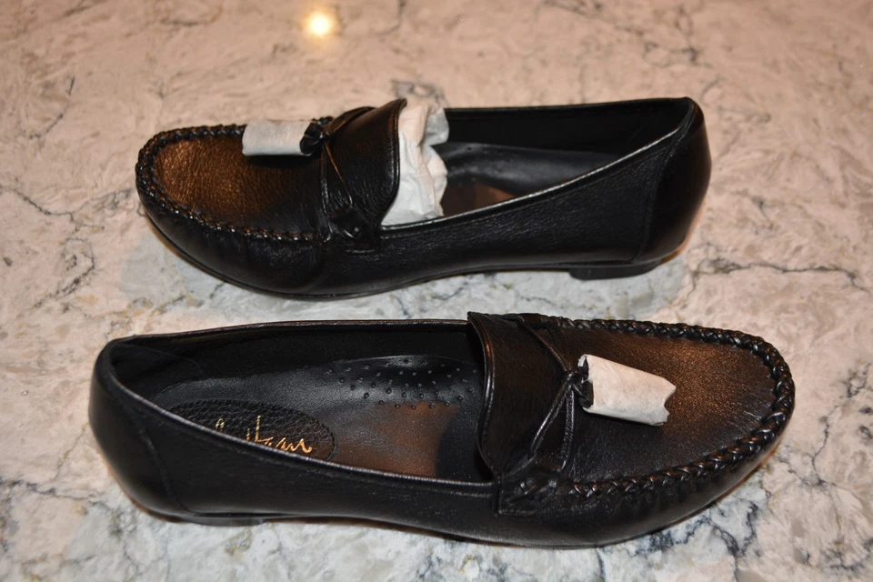Cole Haan Women's Black Farrah Moc Tasseled Loafers, Sz. 9.5 B, New In Box - Image 2 of 4