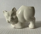 Vintage 1940s McCoy Pottery White Stretch Animal Cat Planter