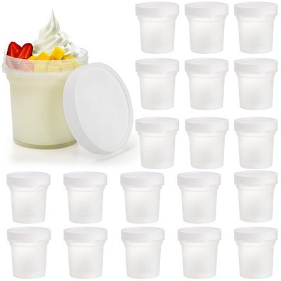 Peohud 20 Pack Ice Cream Containers, 10 Oz Plastic Freezer Food Storage Jars...