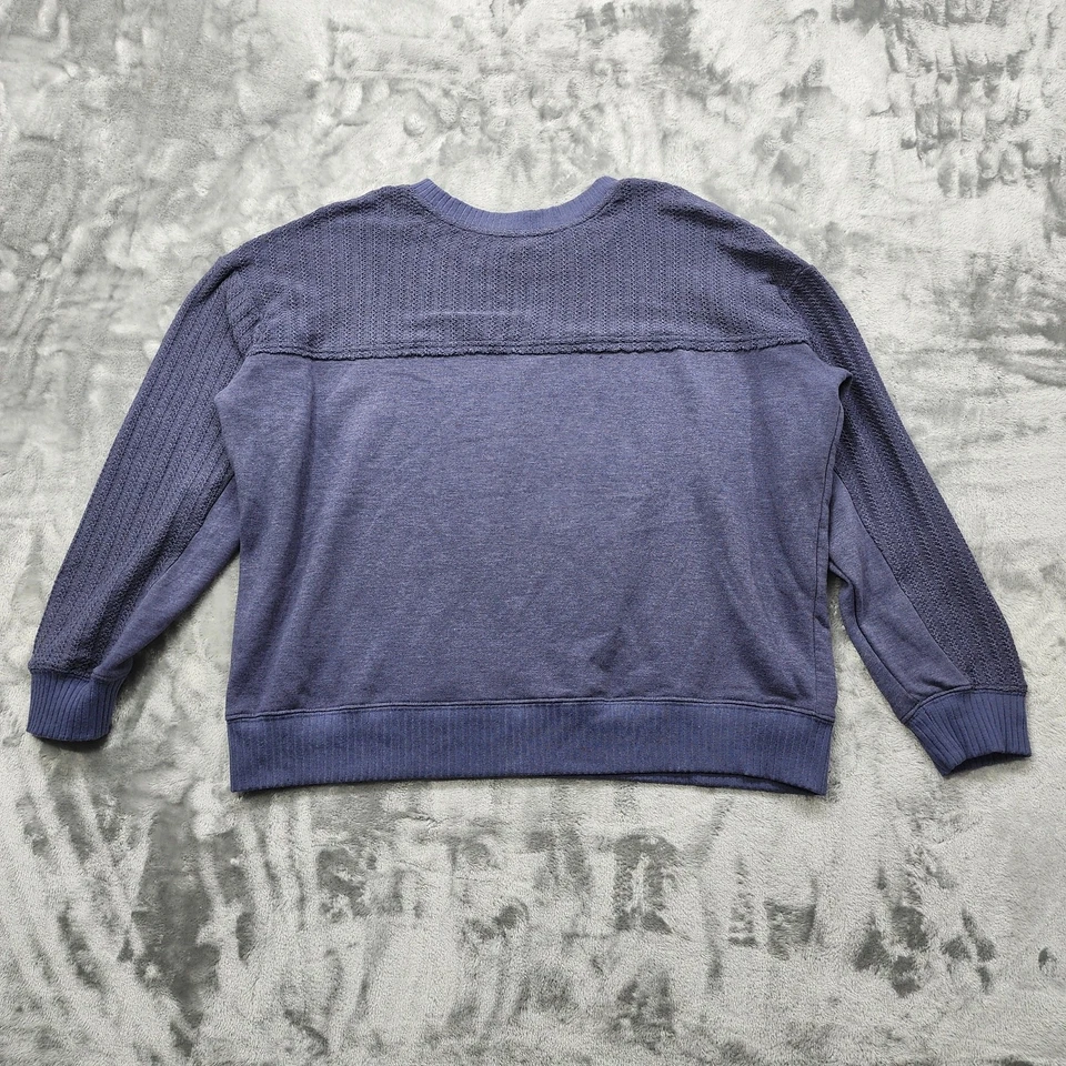 Maurices Sweatshirt XL Blue Knit Mixer Crew Neck Pullover Cotton Blend Casual - Image 3 of 4