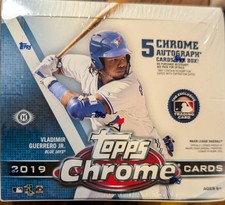 2019 Topps Chrome Baseball Jumbo Hobby Box - 5 Auto - Factory Sealed
