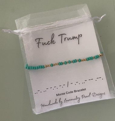 F**K Trump Morse Code Bracelet | Beaded | Adjustable Fitting