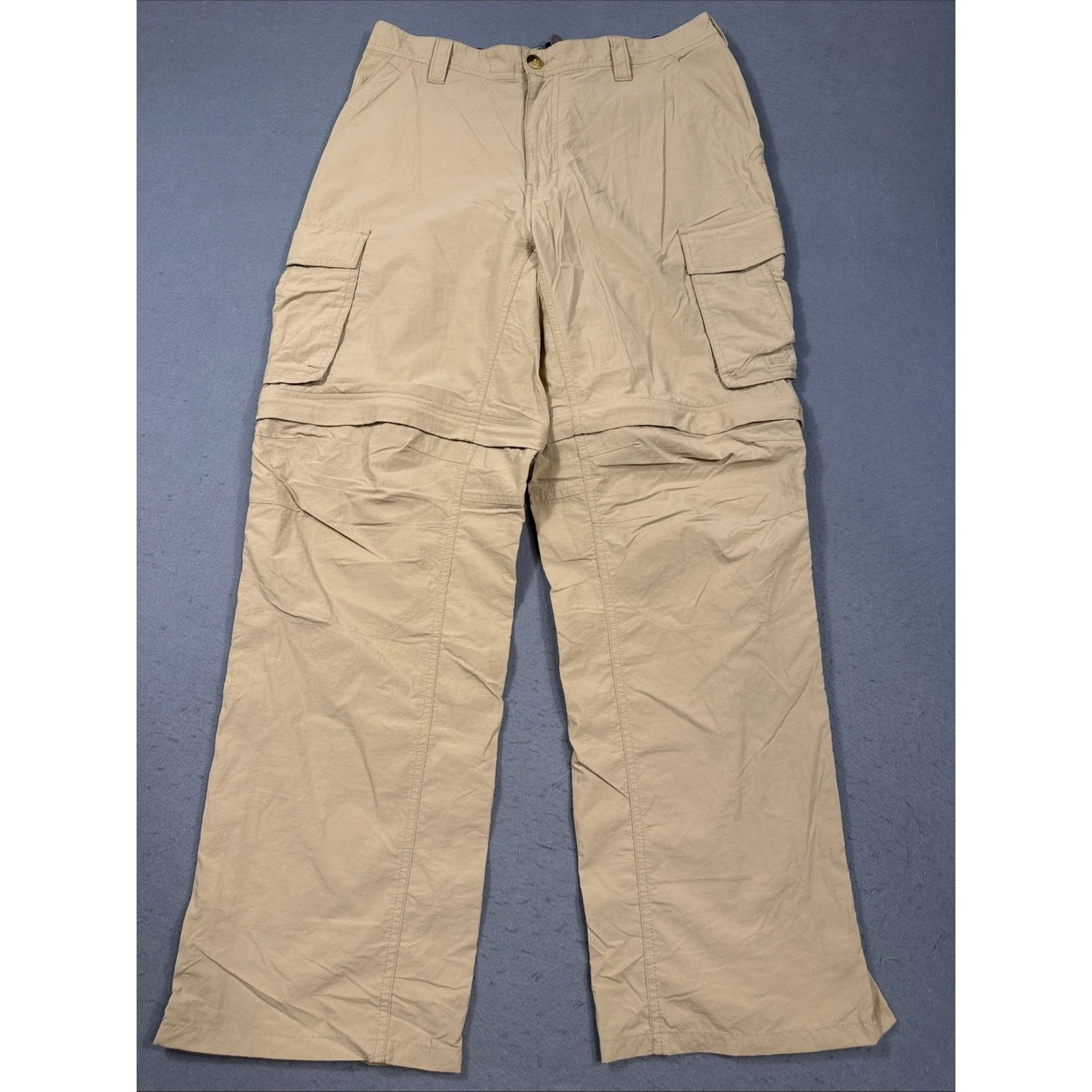 REI Pants Mens Large 30L TAN Sahara Convertible Zip Off Hiking Outdoors