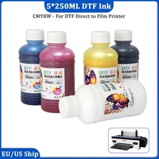 ACHI 5 Color DTF INK For Epson A3 DTF T-Shirt Printer CYMKW 5 X 250ml