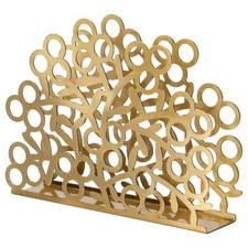 Ikea Napkin Holder Gold 505.799.70 Circle Motif NEW Ships Quick & Free