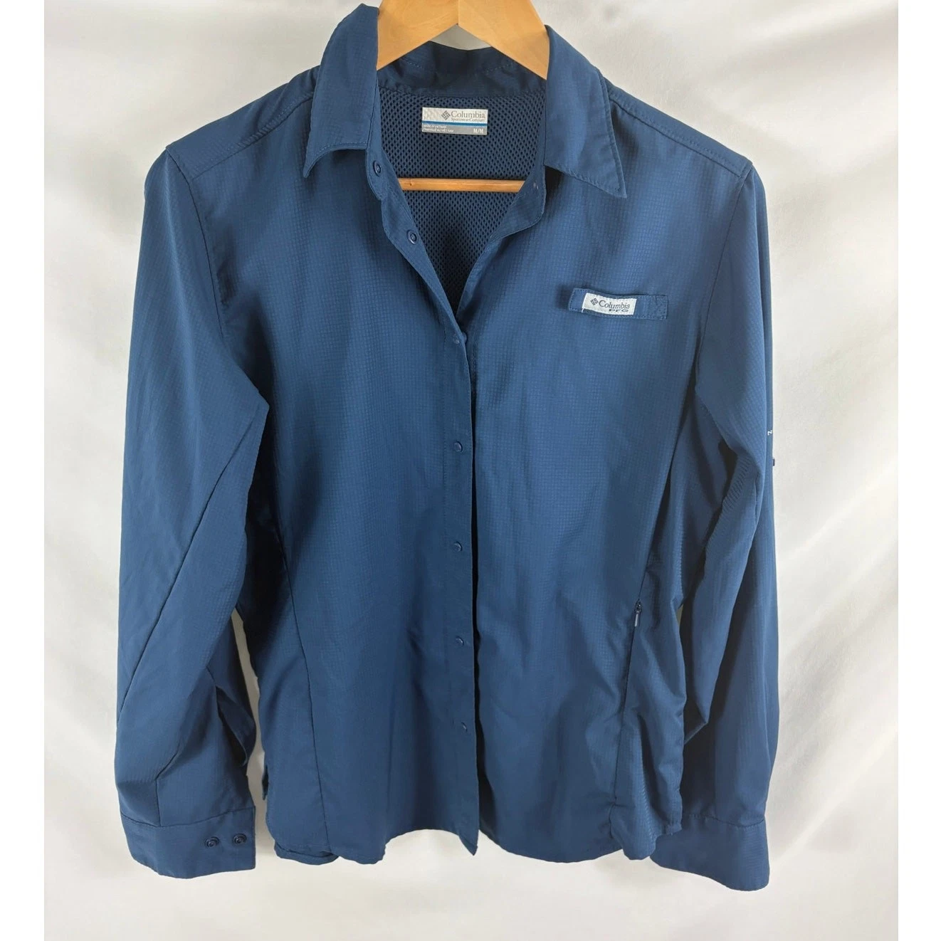 Columbia PFG Omni Shade Snap Long Sleeve Top Size Medium