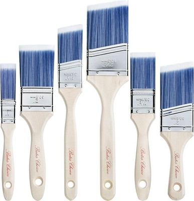 Paint Brushes, 6 Pack, Treated Wood Handle, Paint Brushes for Walls  Stain, Furn