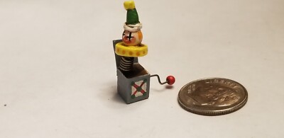 Vintage Artisan Cheryl Hollis Dollhouse Miniature Clown Jack In The Box 1984 Toy