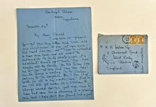 1941 World War II Letter Correspondence From British Citizen In India To England