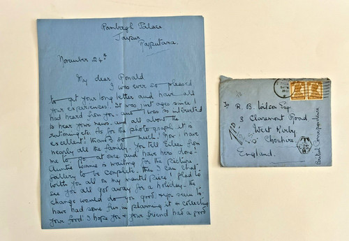 1941 World War II Letter Correspondence From British Citizen In India To England
