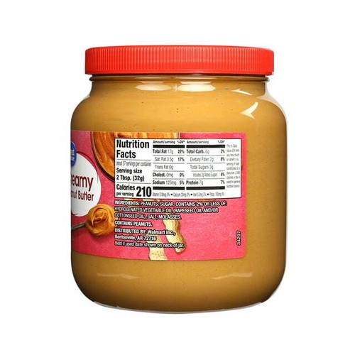 Great Value Creamy Peanut Butter, Spread, 64 oz Free & Fast Shipping - 第 4/4 張圖片