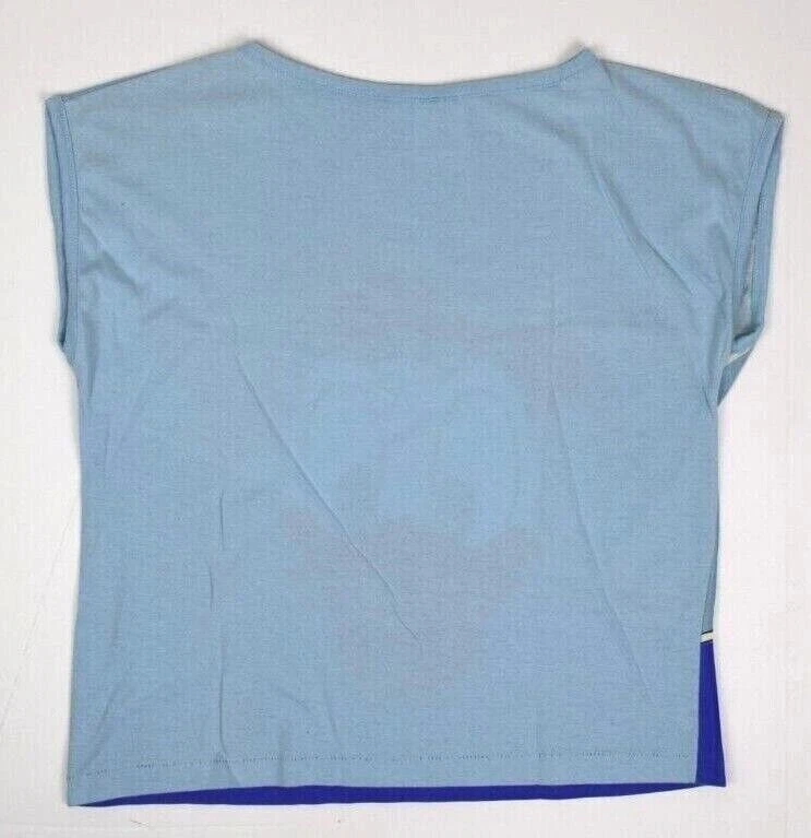 Vintage Donald Duck T-Shirt Size M/L 70s 80s 2 Tone Blue Color Block Boat Neck - Image 2 of 4