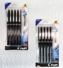 10 - PILOT Precise V7 - Fine 0.7mm Rollerball Pens - Black Ink - Sealed Packs