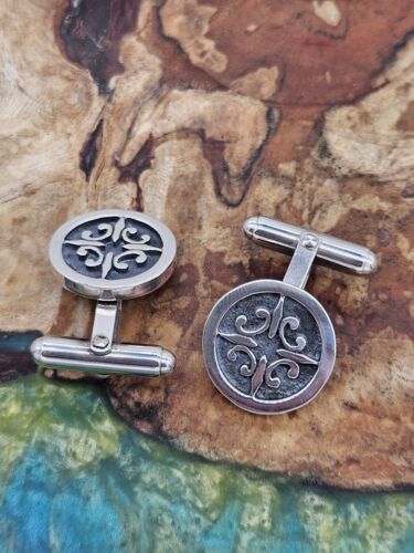 Vintage Sterling Silver 925 Celtic Entwined Knot Panel Cufflinks - Picture 3 of 7