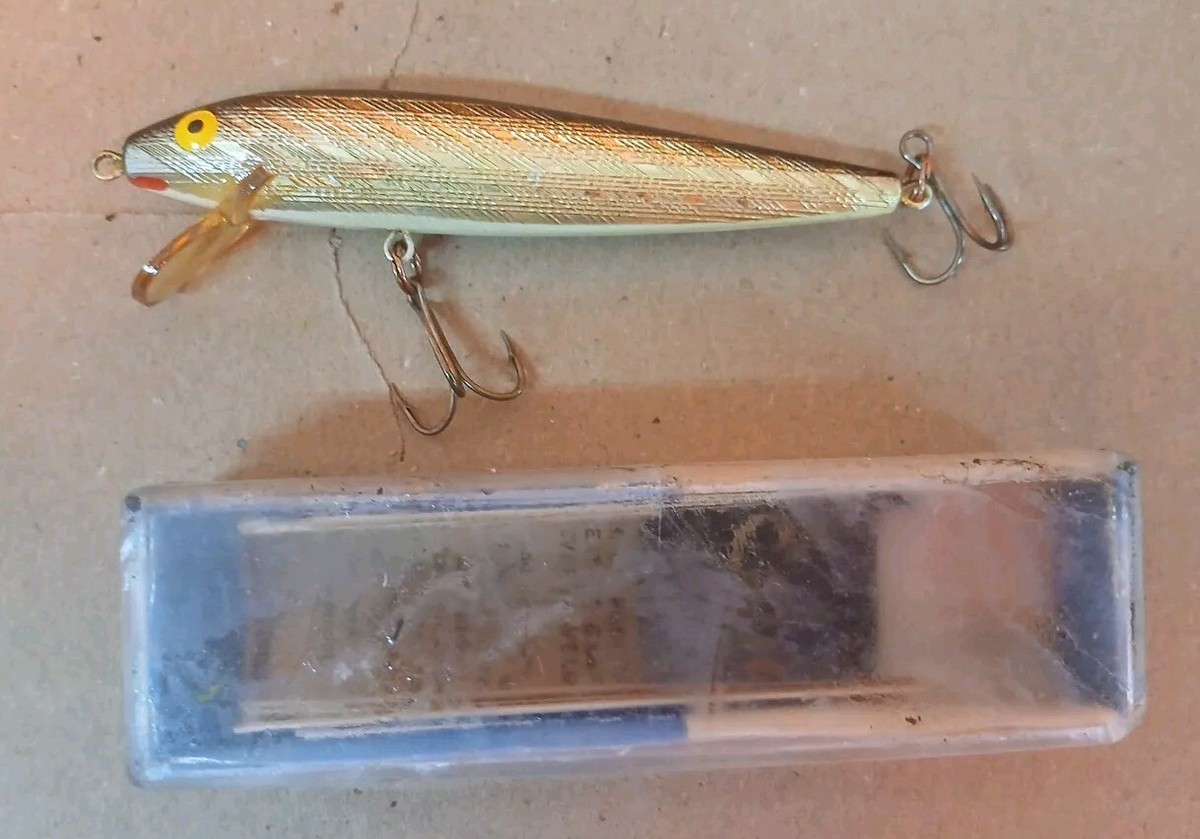 Vieux Leurre De Pêche Rebel Silver 101 3 1/2, Vintage Avec Sa Boîte - Pour Bass Et Walleye