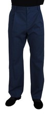 DOLCE & GABBANA Pants Blue Cotton Straight Fit Trouser IT50/W36/L RRP 1270usd