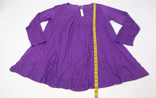 LARACE Para Mujer A-Tunics Manga Larga Prendas para el torso Cuello Redondo Camisa Púrpura 3X - Imagen 2 de 10