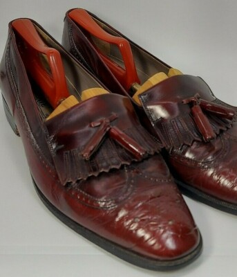 Steeple Gate Tassel Loafers Mens Size 9D Burgundy Leather Wing Dress Shoes Italy steeple gate Casual Dress shoes Loafers Slip Ons Men Size  main image 2