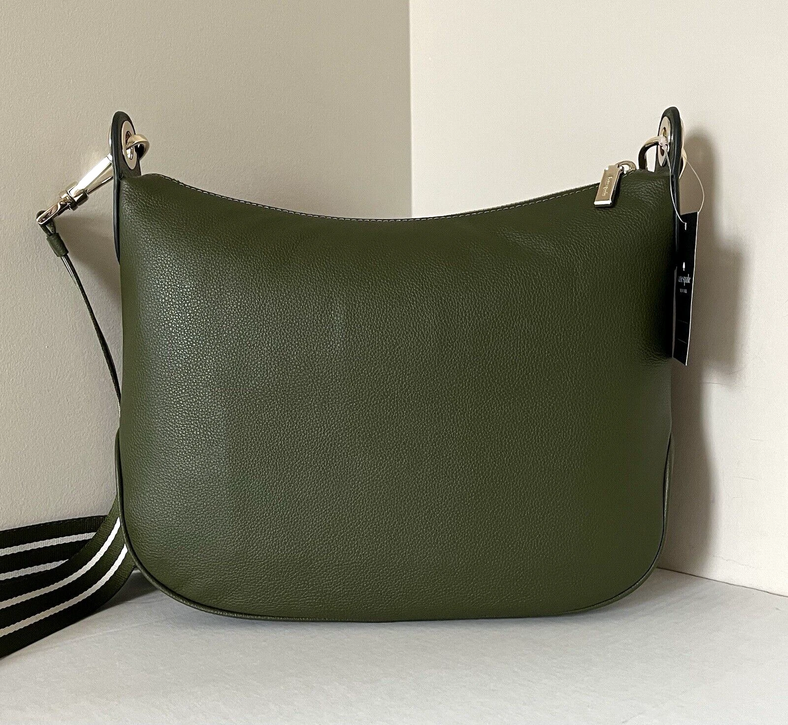 Nuova Kate Spade Rosie grande tracolla pelle ciottolata verde incantato