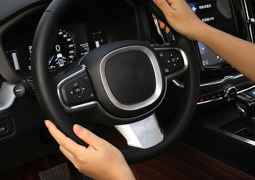Fit For Volvo XC90 2016-2023 Matte Silver Steering Wheel Sheet Ring Trim 1PCS - Foto 8 di 10