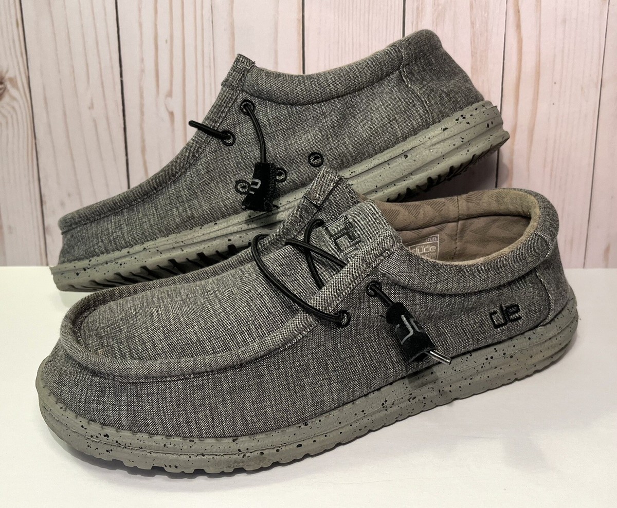 Hey Dude Wally Stretch Loafers Comfort Shoes Gray - Men display picture 1