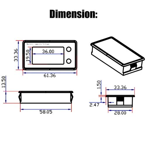 2x Farb Batterie Kapazität Monitor Messgerät DC8-100V 12/36/48V Prozent Spannungen - Bild 3 von 20