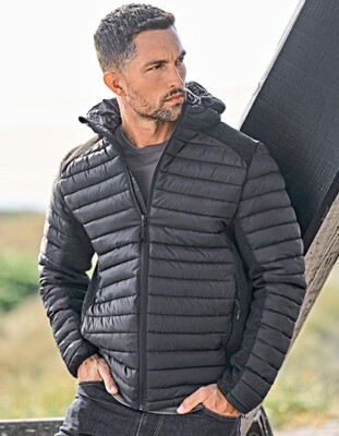 Crossover Steppjacke Stepp Jacke Herren Jacke mit Kapuze Outdoor Übergangsjacke
