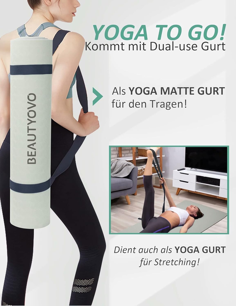 Extra Thick 1/3|1/4 Inch Non-Slip Yoga Mat with Strap for Enhanced Comfort Extra Thick 1/3|1/4 Inch Non-Slip Yoga Mat with Strap for Enhanced Comfort