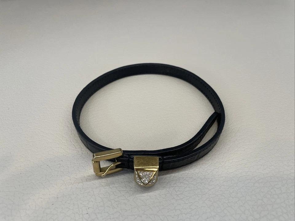Michael Kors Women's Black Leather Double Wrap Bracelet with Gold Accents - Image 4 of 4
