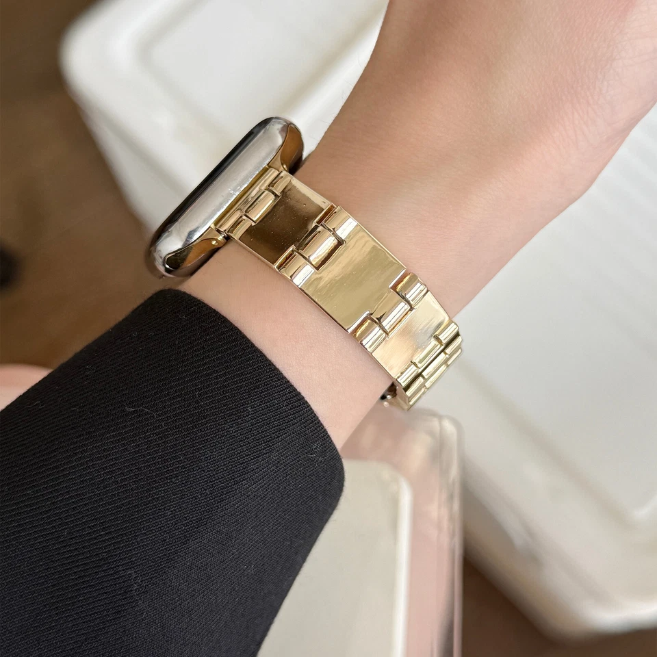 Pulsera con acabado de espejo para Apple Watch Series 10 9 8 7 6 SE 4 3 correa ultra metálica Foto 2 de 4