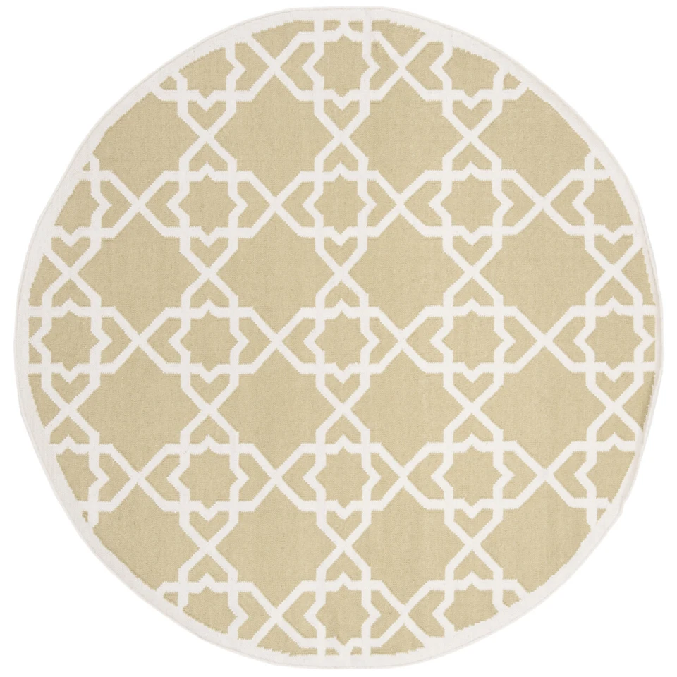 SAFAVIEH Dhurries DHU548A Handwoven Olive / Ivory Rug - Image 4 of 4