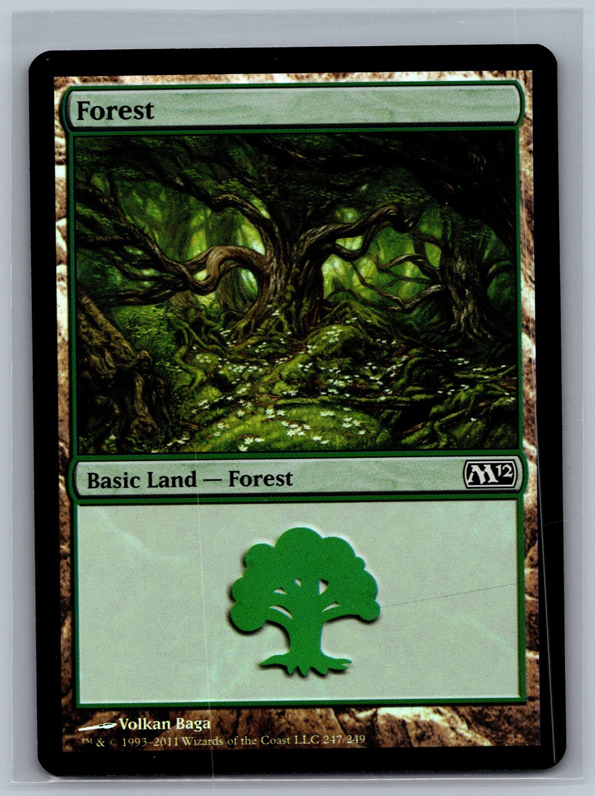 Magic The Gathering Magic 2012 Forest #247/249 Foil Land MTG TCG CCG M12