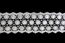 3.5" White Venice Lace Ribbon Trim DIY sewing notions crfts accessory By Yard
